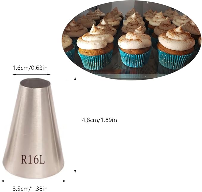 Large Round Piping Tips,5/8" Big Plain Pastry Tube for Macarons Filling,Cream Puffs,Cannolis,Dollops,Swirls,3 Pcs