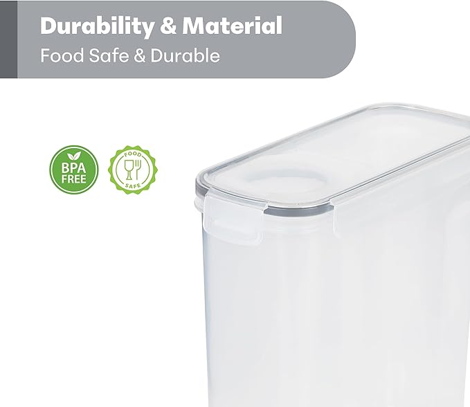 4 Pack Stackable Airtight Food Storage Containers (4L/135.2 oz) with Lids, Labels & Marker, BPA-Free Leakproof Pantry Organization for Cereal, Flour, Rice & Dry Food