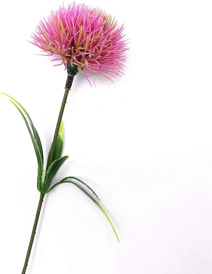 CATTREE Artificial Dandelion Flowers 5 Color x 2pcs Purple Pink White Green Yellow - Total 10 Pcs. Plastic Plants Shrubs Bushes Fake Grass Wedding Indoor Outdoor Home Garden Decoration Planter Filler