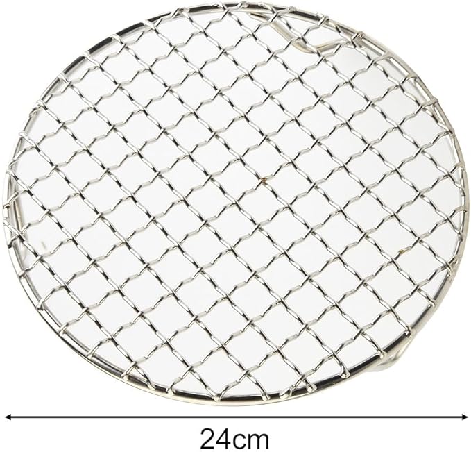Round Cooling Rack in 201 Stainless Steel Design for Grilling and Baking Enhanced Stability with Small Holes for Improved Circulation (24cm)