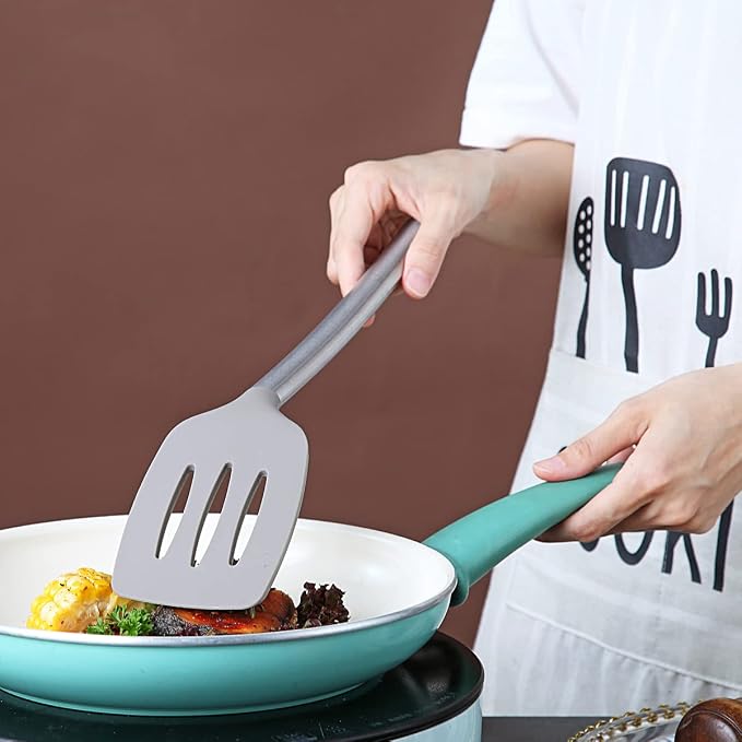 Berglander Spatulas, Non-stick Silicone Slotted Turner Turner For Cooking, Kitchen Spatula Barbecue Spatulas, Dishwasher Safe, Easy to Clean