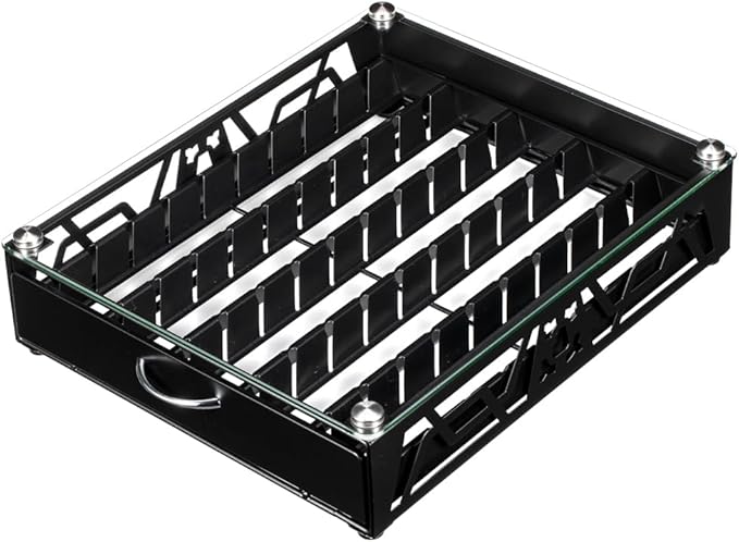 FlagShip Vertuo Pod Storage - Modern Glass Top Coffee Capsule Organizer & Space-Saving Pod Holder for Coffee Machines, Spacious 50 Vertuo Pods Capacity