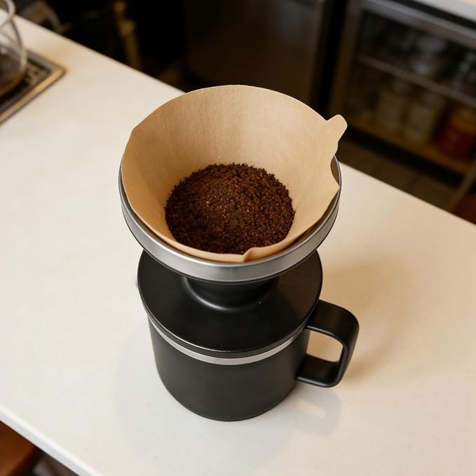 150 Count Disposable Coffee Filters Compatible with YETI Pour Over Coffee Maker Accessory Ramblers, Unbleached Natural Paper,Designed for Perfect Coffee Extraction Anywhere