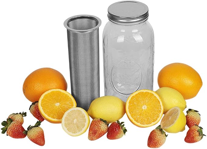 Cold Brew Coffee Maker Filter for 2Quart/64ounce Wide Mouth Mason Jar-Iced Coffee&Tea&Fruit Maker (Jar NOT Included)