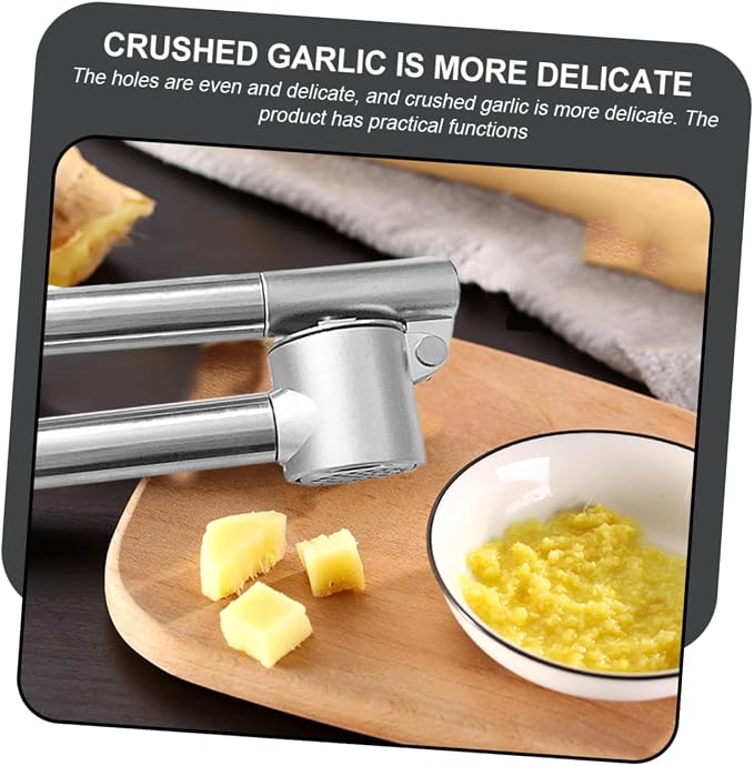 220g Portable Stainless Steel Garlic Press Handheld Mincer for Easy Crushing Ergonomic Design Compact Kitchen Tool for Fresh Garlic and Herbs