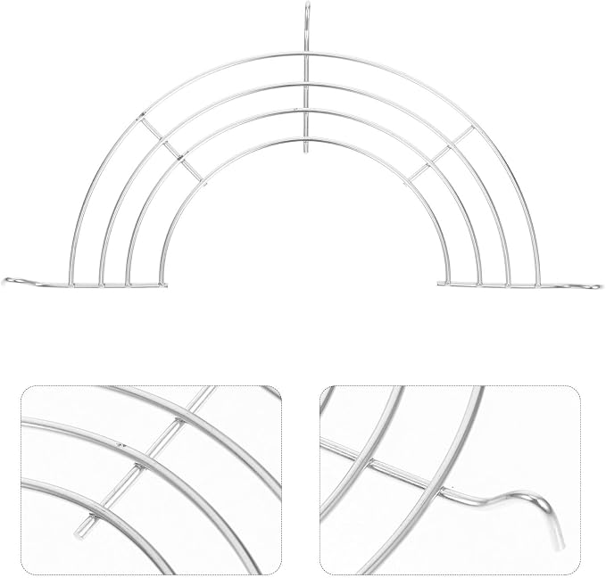 2pcs Semi-circular Stainless Steel Fryer Oil Strainer and Cooling Rack for Home Baking and Cooking Sturdy Drain Rack for Kitchen Accessories