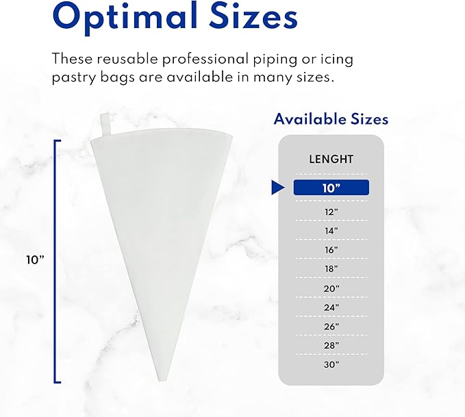New Star Foodservice 10 Inch Bakery-Grade Plastic Pastry Bag, Reusable Cake Decorating and Piping Bag
