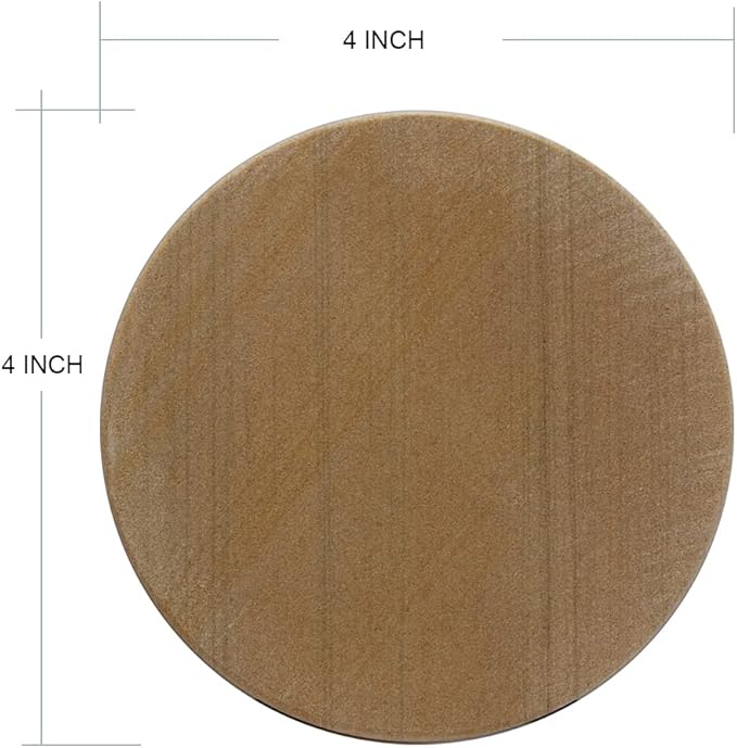 MONKEY SUN 8 Pack Natural Sandstone Water Absorbent Hand Crafted Round Coasters Bulk, 4 x 4 Inches Stone Coasters for Drink Bar Kitchen Home, Used for DIY and Carving, Set of 8