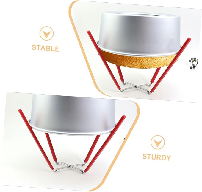Stable Chiffon Cake Cooling Rack Stainless Steel Construction Non-slip Silicone Prongs Baking Tool