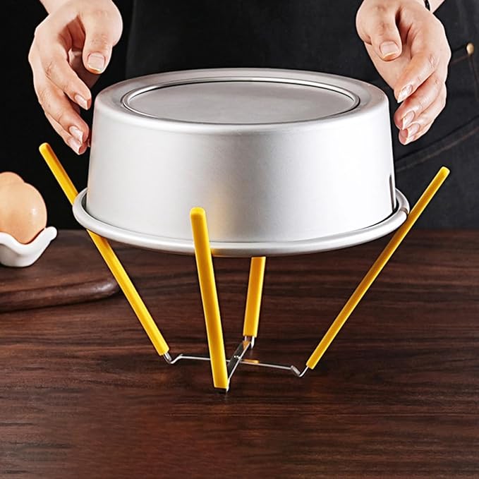 2pcs Inverted Cake Cooling Rack for Chiffon Cake 5-9 Inch Mold Stainless Steel Silicone Feet Baking Cooling Stand Holder for Home Kitchen