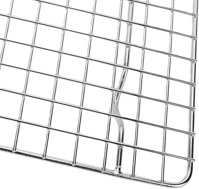 Yunseity Stainless Steel Cooling Rack, Grid Wire Oven Safe Cookie Drying Rack for Baking, Heavy Duty Cooking Ideal for Roasting Cooling (25x19.5x1.5cm / 9.84x7.68x0.59in)