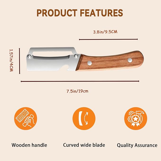 Multi-Functional Vegetable Peeler for Kitchen with Wooden Handle and Bottle Opener, 2 in 1 Stainless Steel Veggie Peeler Kitchen Gadgets Tool for Fruit Potato Pumpkin Apple Carrot Papaya