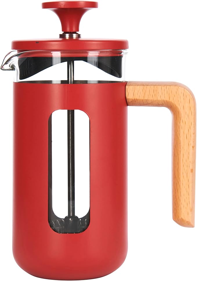 La Cafetière Pisa Stainless Steel Cafetière, Three Cup, Red, Gift Boxed
