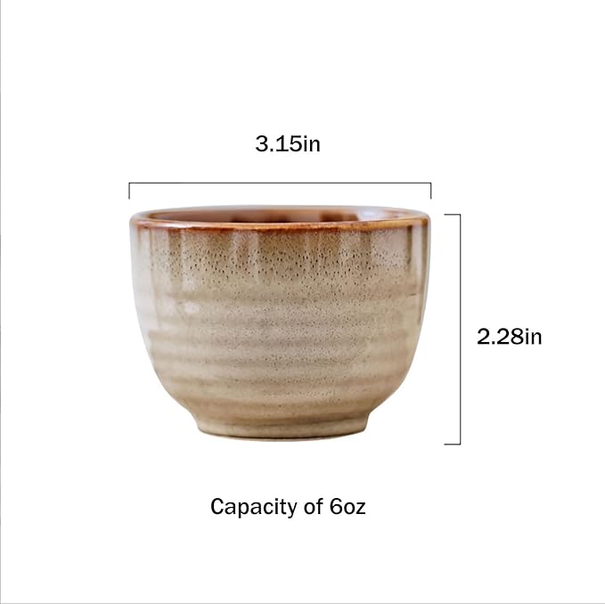 Japanese Style Ceramic Tea Set, Tea Cup, Coffee Cup, Yerba Mate Set, Ceramic Mate Cup Set of 4 (5 colors)