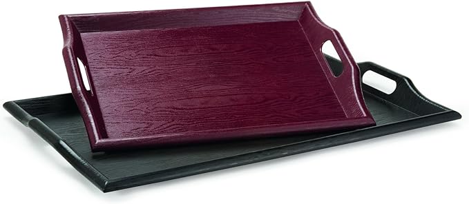 GET RST-2517-1-BK Coffee Table / Ottoman Tray with Handles, 25" x 16", Plastic, Black
