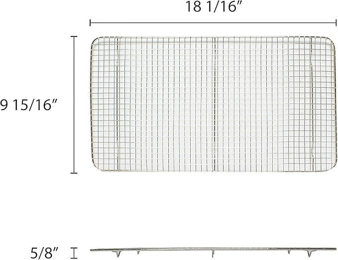 TrueCraftware- 18"x 10" Full Size Rectangular Wire Pan Grate Chrome-Plated Set of 4 -Fits Full Size Sheet Pans Cookie Pans Cooling Rack Baking Sheet Grate Cake Rack for Pies Cookies Pastries Cakes