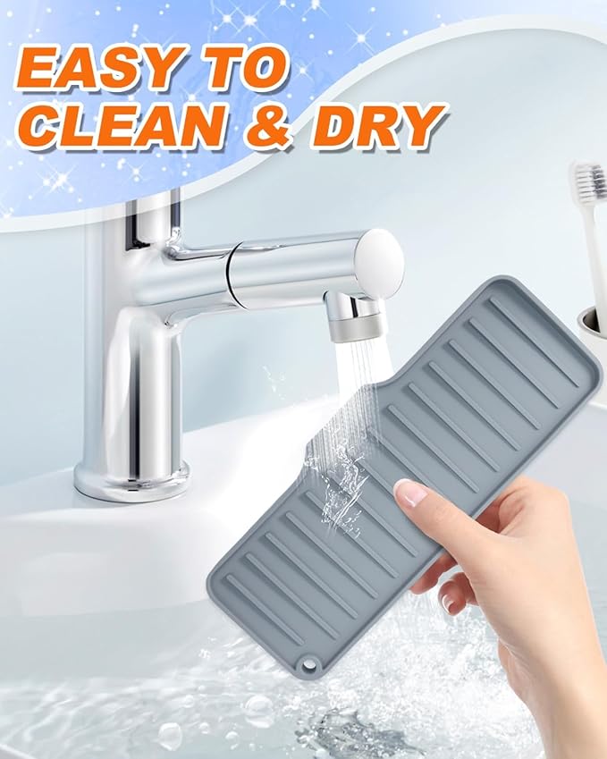 2 Pack Sponge Holder for Kitchen Sink with Drain Spout, Silicone Soap Dish Sink Caddy Organizer for Soap Scrubber Brush, Self-Draining Dish Sponge Holder Compatible with Scrub Daddy, Grey