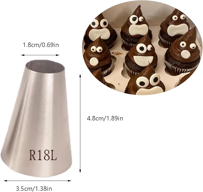 Extra Large Round Piping Tip,Big Round Icing Tip Piping Macarons,Cannolis,Dollops,Cake & Cookie Decorating Plain Tube,3 Pcs