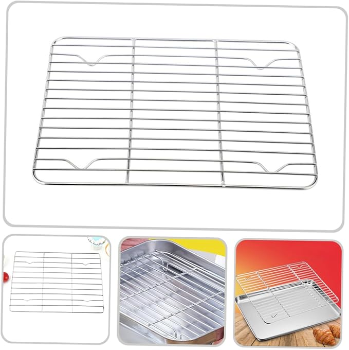 SOLUSTRE Stainless Steel Metal Cooling Rack Baking Rack for Oven for Cookies Bacon Cakes Heavy Duty 23x17cm