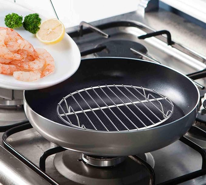 TeamFar Round Cooling Rack Set of 3, 7½ & 9 & 10½ Inch, Stainless Steel Round Baking Steaming Rack Set, Fit for Air fryer/Oven/Pot/Cake Pan/Pressure Cooker, Healthy & Mirror Finish, Dishwasher Safe