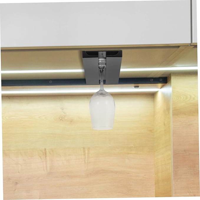 Stylish Tall Wine Rack under Cabinet Wine Glass Holder Mug Rack Hanging Cup Holder for Kitchen Bar Glasses Storage