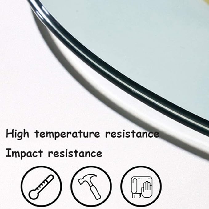 Round Thick Glass Turntable for patio table, 24 Inch Kitchens Lazy Susan, Rotating Service Plate with Sturdy Bearings