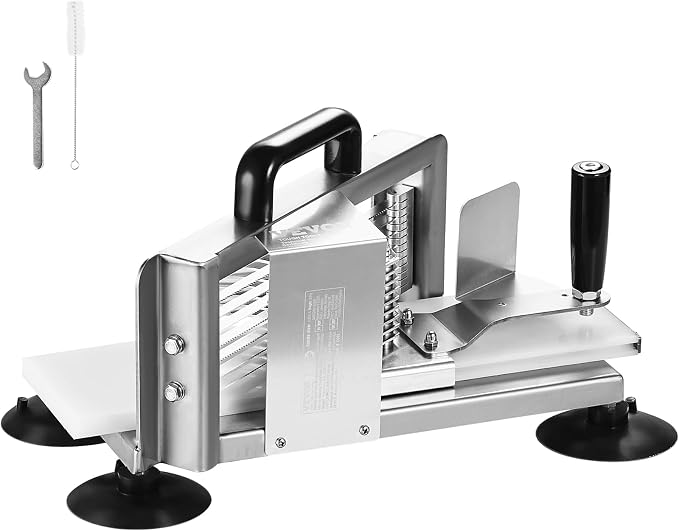 VEVOR Commercial Tomato Slicer, 3/16 inch Tomato Cutter Slicer, Stainless Steel Heavy Duty Tomato Slicer Machine, Manual Tomato Slicer with Non-slip Feet, for Cutting Tomatoes, Cucumbers, Bananas