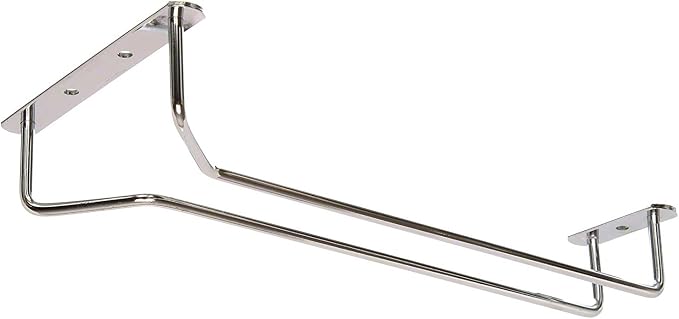 Great Credentials© Set of 2-10-Inch Long, Wine Glass Rack, Wire Hanging Rack, Wine Glass Hanging Rack, Wire Wine Glass Hanger Rack, Stemware Rack, Under Cabinet, Chrome Finish (chrome)