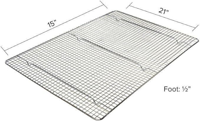 TrueCraftware- 20-1/2" X 14-1/2" Footed Wire Icing/Cooling Rack Chrome Plated Set of 2- Baking Rack Cookie Cooling Racks Square Wirefor Baking Cooking Cake Rack for Pies Cookies Pastries Cakes Meat