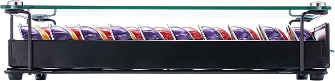 FlagShip Vertuo Capsule Holder Storage Drawer Glass for Nespresso Vertuo Pod Storage Holder Pods Organizer Clear