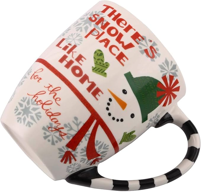 Topadorn 18 oz Christmas Mugs Set of 4, Ceramic Coffee Cups with Snowman & Christmas Hat Design - Gift for Family and Friends, Ideal for Holiday Party, Hot Chocolate, Tea