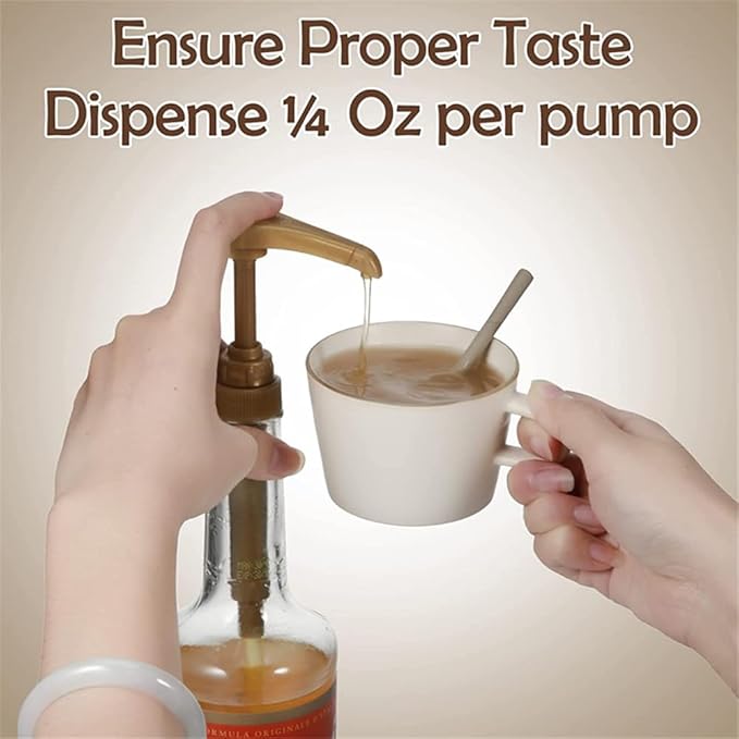 Lavandi 8pcs Coffee Syrup Pump Dispenser Fits 750ml-25.4 oz Bottles, Replacement Syrup Bottle Pump Dispenser for Flavorings Creamer (White)
