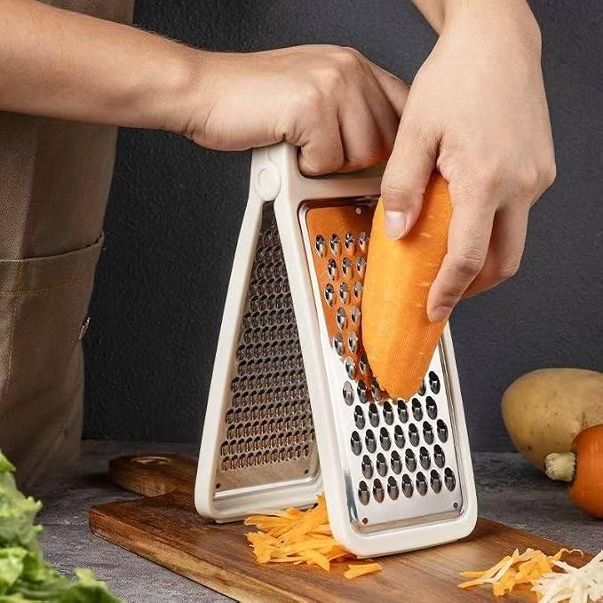 WDKELLFAmily Two-Fold Etched Grater 2-In-1 Grater For Cheese, Kitchen,White