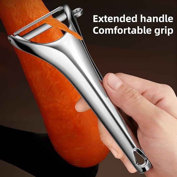 Stainless Steel Vegetable Peeler with a Flat Blade for Smooth, Jam-free Peeling and Reliable Performance.