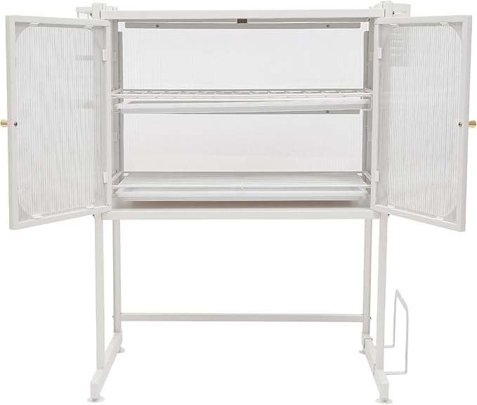 Kitchen Storage Rack, 3-Tier Metal Dish Rack, Over The Sink Dish Drainer Drying Rack, Table Standing Microwave Oven Shelf w/ Feet Adjustable, Home Storing Organizer Unit for Kitchen Utensils (White)