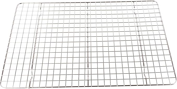Checkered Cooling Rack, 304 Stainless Steel Wire Grid, 14.8 x 9.8 Inch - Deformation Resistance, Rust Proof, Perfect for Baking and Home Bakery Use