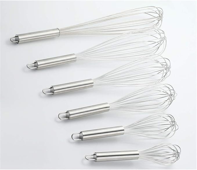 Whisk, Stainless Steel Bold Steel Wire Balloon Stir Bar Stir Egg Batter Handheld (Size : 28×6cm)