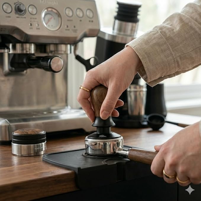 51mm Espresso Tamper, Spring Loaded Coffee Tamper with Stainless Steel Ripple Base, Auto-Leveling Calibrated Tamper Tool for 51mm Portafilter, Barista Espresso Accessories, normcore tamper