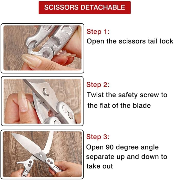 Kitchen Shears Heavy Duty Poultry Shears Meat Cutting Dishwasher Safe and Stainless Food Kitchen Scissors for Chicken Turkey Thanksgiving,Silver