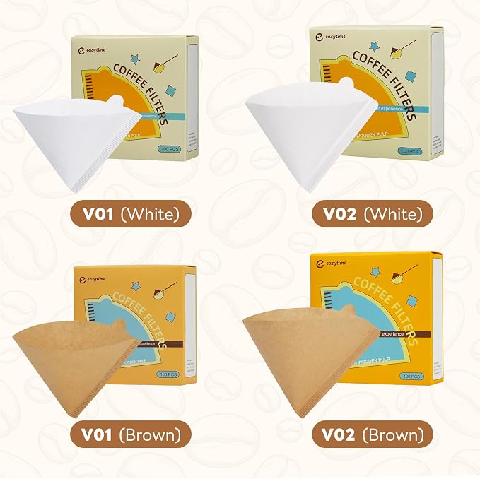 #1 Coffee Filters, 200 Count Cone Coffee Filters #1, Small Unbleached Paper Coffee Filter 1-2 cup for Pour Over and Drip Coffee Maker (2 Boxes, 200 Count Total)