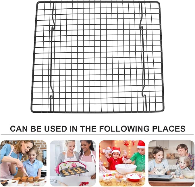 Kichvoe 2pcs Stainless Steel Cooling Racks Nonstick Baking Tools for Bread Cake Cookies Cooling Grid Tray Oven Safe Kitchen Bakeware