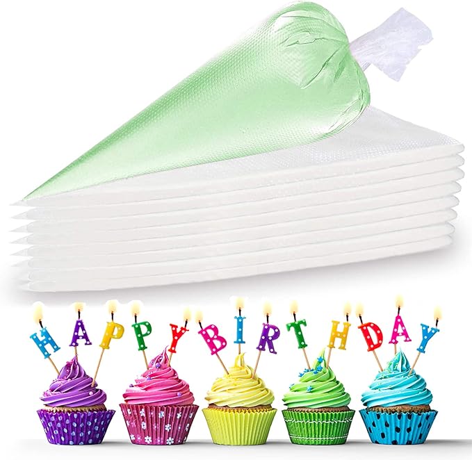 100 Pieces Piping Bags Disposable - Tipless Piping Bags | Pastry Bags | Icing Bags | Frosting Bags for Cake Cookies Baking Decorating (14 inch bags-A)