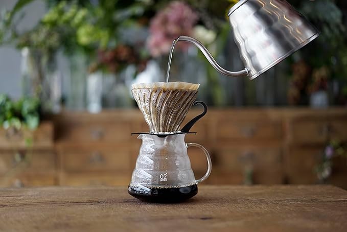 Hario V60 Glass Coffee Dripper, Size 02, Black