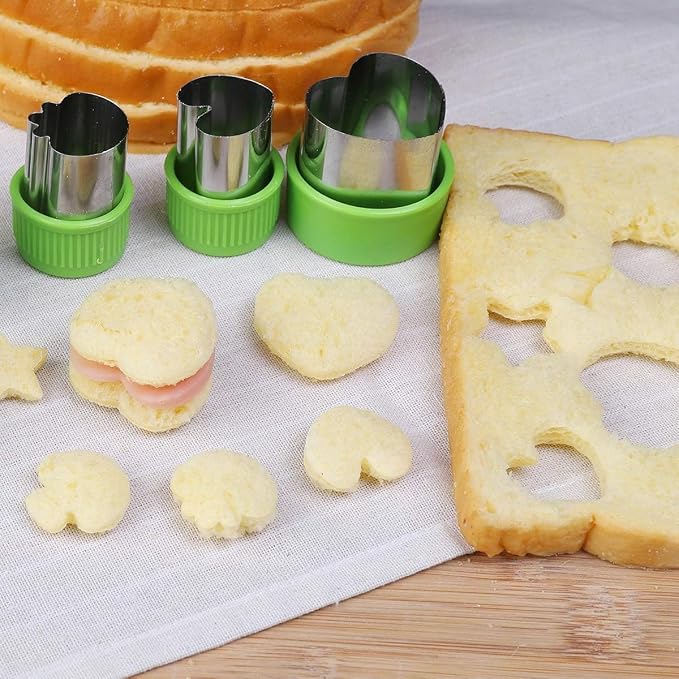 Vegetable Cutter Shapes Set for Kids – 20 Stainless Steel Mini Cookie & Fruit Cutters + 20 Cute Animal Food Picks & Forks – Bento Tools for Baking, Sandwich, Cheese, and Lunch Prep
