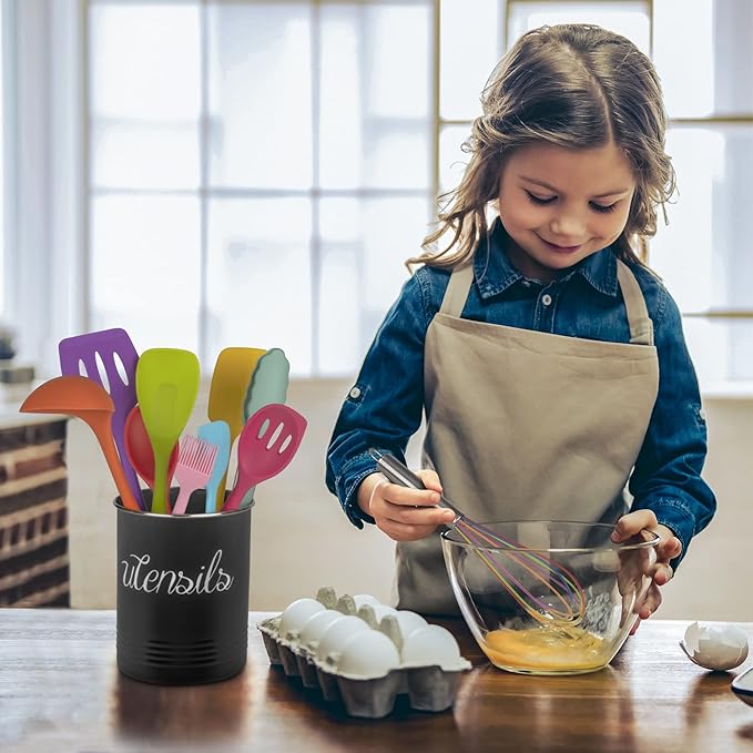 KAY RUK Kitchen Silicone Utensil Set,10Pcs Cooking Utensils Set,Food Grade Safety Silicone Utensils,480℉Heat Resistant Kitchen Tools,Seamless Easy to Clean, Non Stick Utensils(Multicolor)
