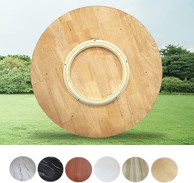 360° Rotating Turntable Round Lazy Susan For Dining Table - 6 Colors Wooden Serving Tray - Sturdy And Easy Cleaning, With Base, Smooth Rotational, Kitchen Serving Plate (Color : Wood, Size : Ø90cm/3