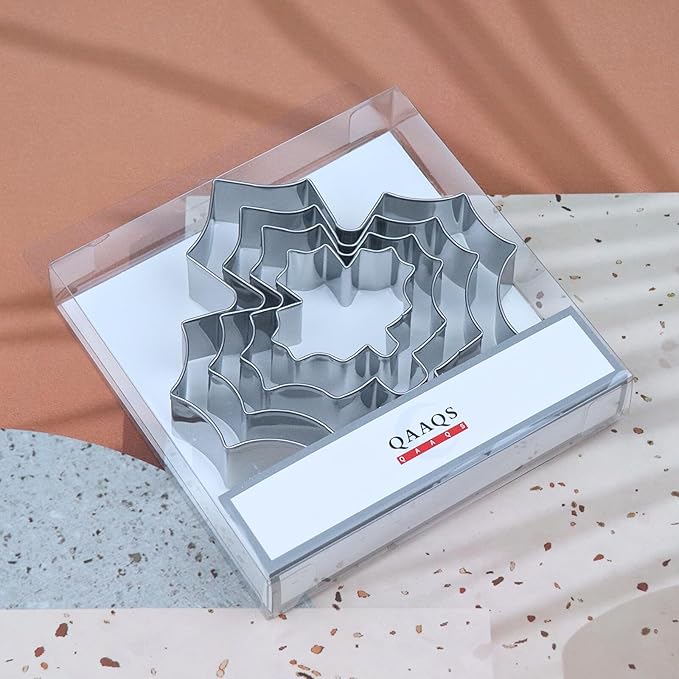 Maple Leaf Cookie Cutter Set Large - 5 Inch, 4 Inch, 3 Inch, 2 Inch - Fall Leaves Autumn Cookie Cutters Shapes Fondant Molds for Baking - Stainless Steel