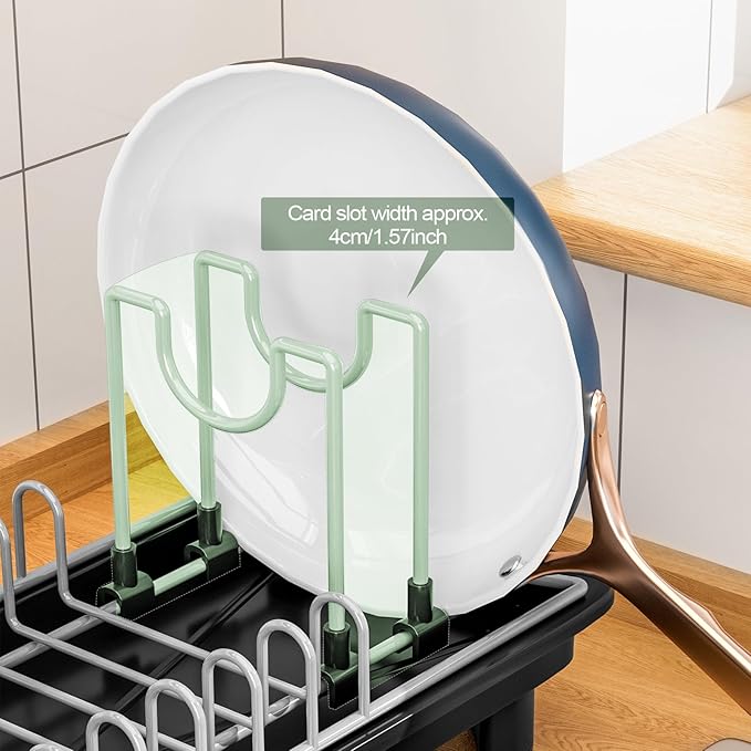 Compact Dish Drying Rack with Utensil Holder – Small Countertop Dish Drainer with 360° Rotating Drain Spout, Stainless Steel Dish Rack for Kitchen Sink, Space-Saving Design for Small Kitchen