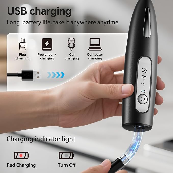 Electric Milk Frother, Three speed adjustment, USB Rechargeable Cordless Hand Blender with Sticky Stand Included, Portable Kitchen Stainless Steel Egg Beater, Mixed Drinks, Coffee Stirrers (Beige set)