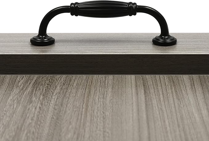 Rustic Wooden Serving Tray with Metal Handles, 30x22in Large Smoked Oak Decorative Ottoman Tray for Kitchen Countertop, Coffee Table, Breakfast, Dining Home Organization